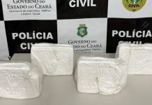 Mulher é presa com 4kg de cocaína enquanto viajava de São Paulo para o Ceará