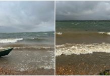 Vento e chuvas transformam açude Orós em “praia” no interior do Ceará