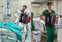 Médico sanfoneiro: universitário toca para confortar pacientes internados no Ceará