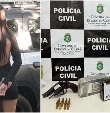 Passageira é presa com drogas, arma e munições em ônibus de Sobral para Juazeiro do Norte.