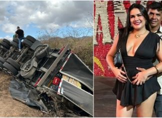 Sobral CE – Companheiro de cantora de forró morre em colisão entre carro e carreta