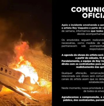 Rey Vaqueiro suspende shows após avião pegar fogo no Rio Grande do Norte